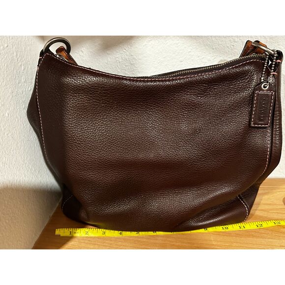 BUNDLE! Coach Chelsea Brown Pebbled Leather Hobo Bag and Zip Around Wallet EUC - Picture 7 of 13